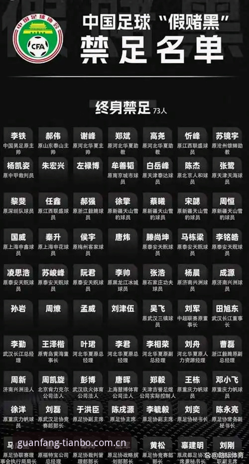 中国足协第三批禁足名单出炉，天博体育老用户分享观赛实用指南